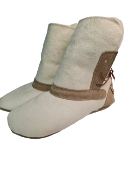 Sheepskin Boots – Minimalist Wool Slippers – Suede Leather Sole | Tomar Creation