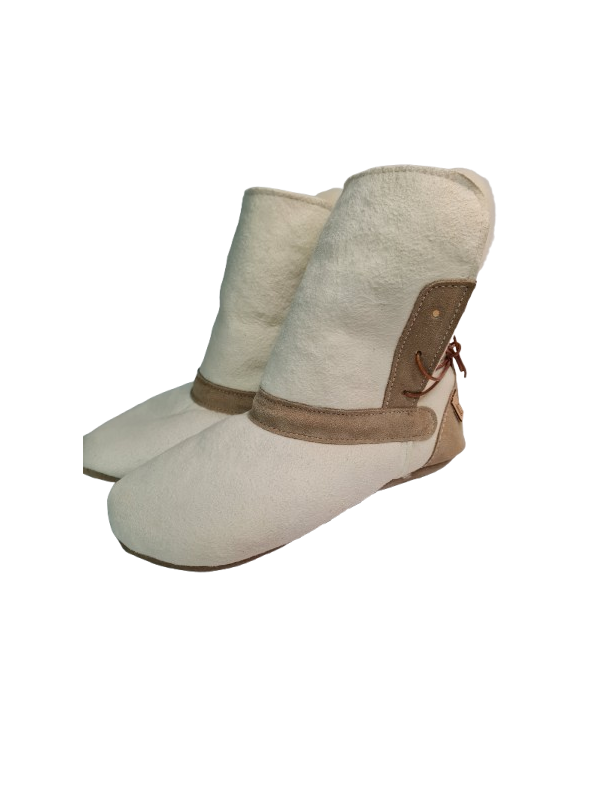 Sheepskin Boots – Minimalist Wool Slippers – Suede Leather Sole | Tomar Creation