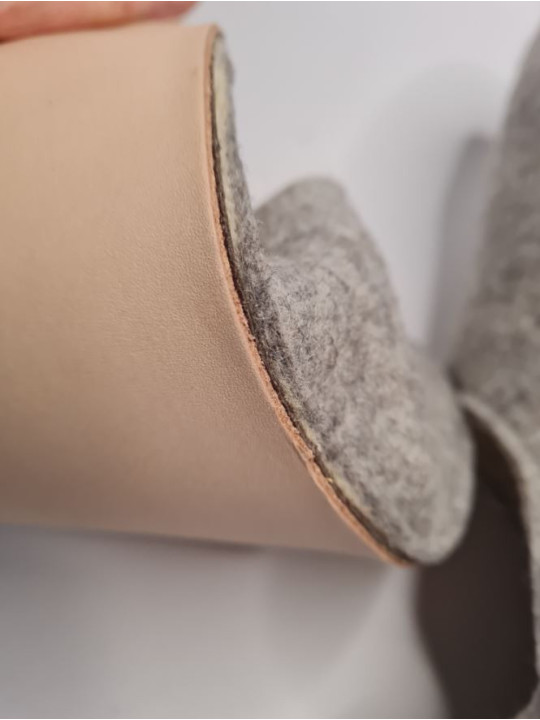 Babouches en laine bouillie mérinos et doublé de cuir