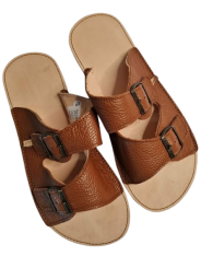 Minimalist wide and soft double buckle flat sandals