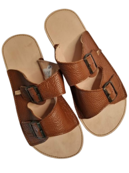 Minimalist wide and soft double buckle flat sandals