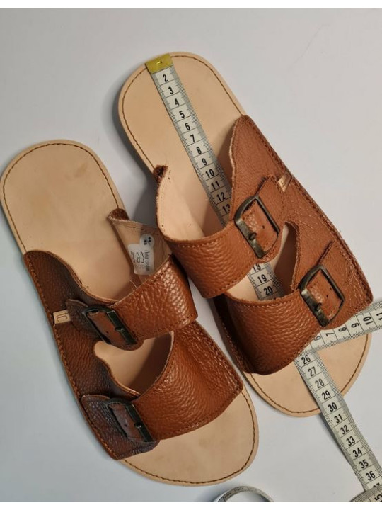 Minimalist wide and soft double buckle flat sandals