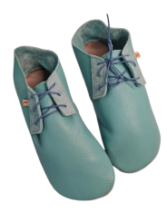 Chaussons en cuir blanc avec fermeture a lacets option doublure en laine