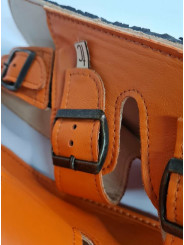 Minimalist wide and soft double buckle flat sandals