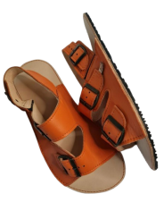 Sandales plate double boucle large et souple minimaliste