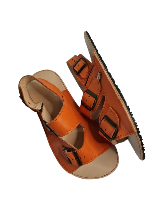 Minimalist wide and soft double buckle flat sandals