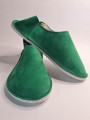 Leather slippers slip-on christmas green color