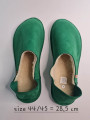 Leather slippers slip-on christmas green color