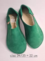 Leather slippers slip-on christmas green color