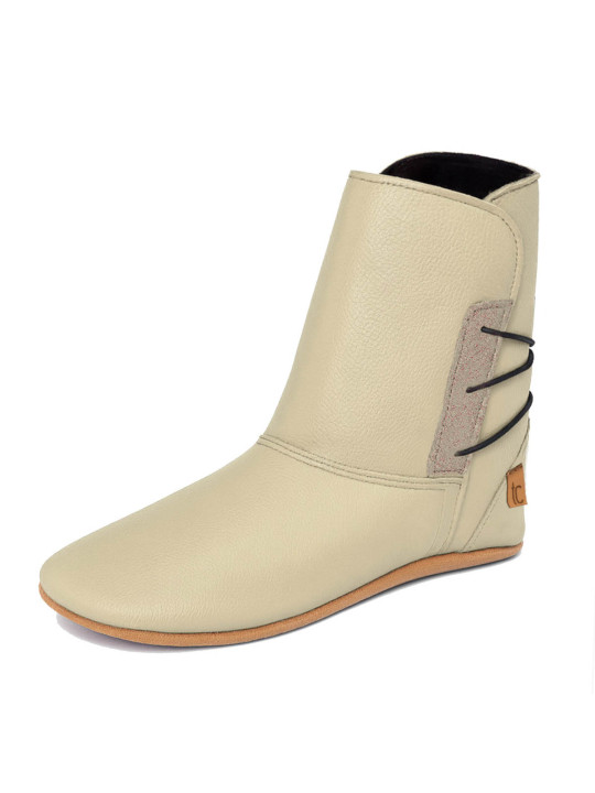 Leather bootie slippers with lining, sizes 38-40