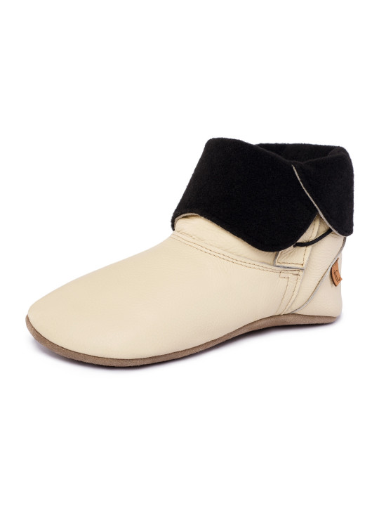 Leather bootie slippers with lining, sizes 38-40