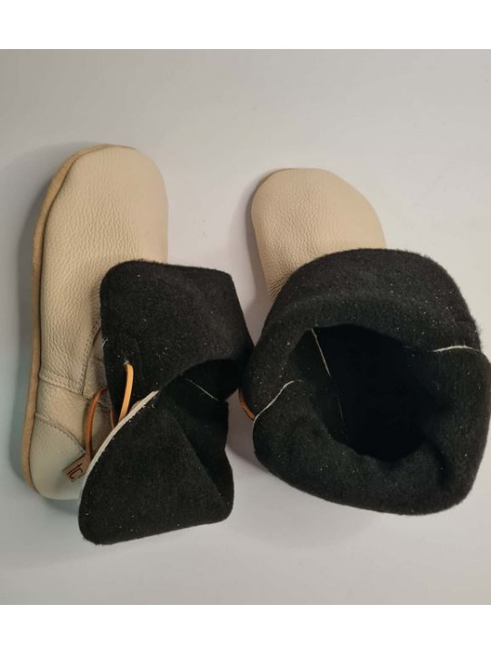 Leather bootie slippers with lining, sizes 38-40