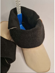 Leather bootie slippers with lining, sizes 38-40