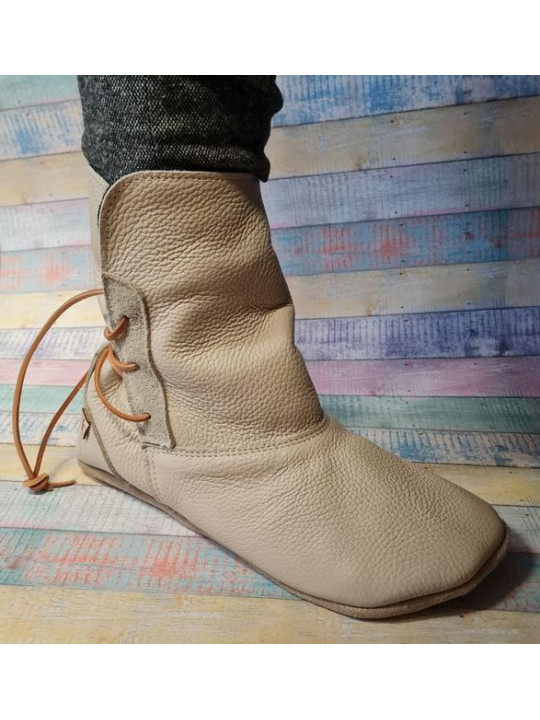 Leather bootie slippers with lining, sizes 38-40