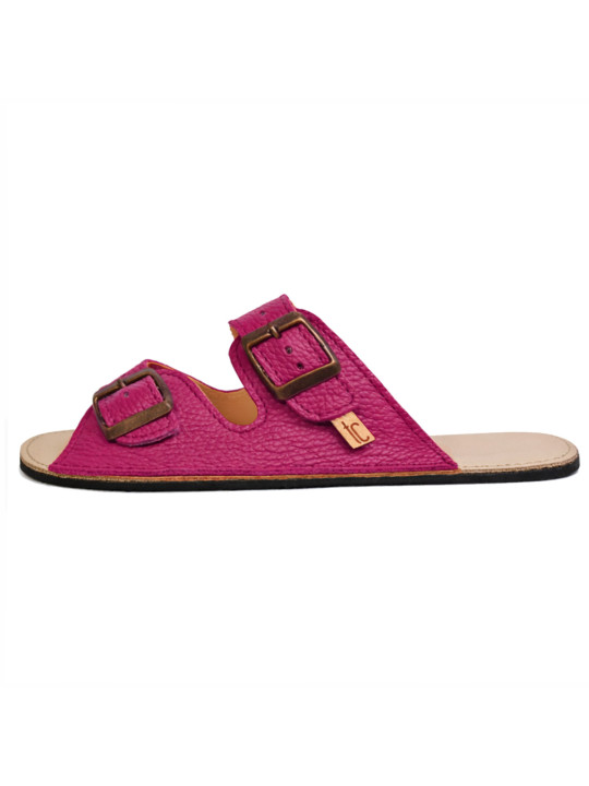 Double buckle sandals fuxia