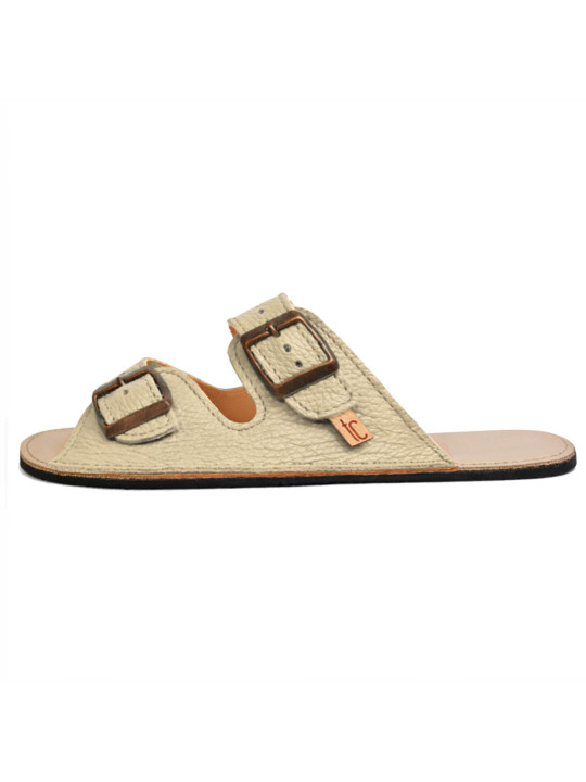 Double buckle sandals cream