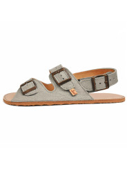Adjustable three-buckle barefoot leather sandals