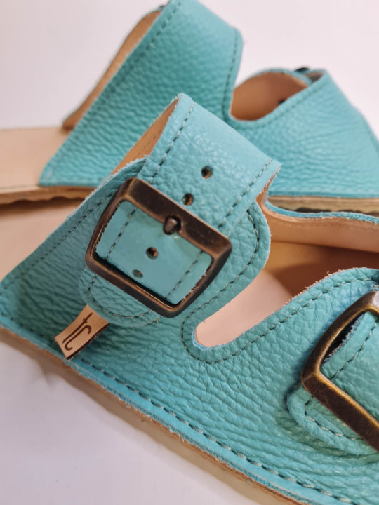 Nastaviteľné barefoot kožené sandále s prackou