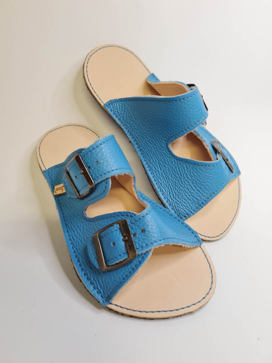 Sandále s dvojitou prackou jeans