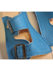 Sandále s dvojitou prackou jeans