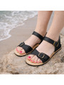Flexible barefoot sandals with wide toes, adjustable shaft and heel