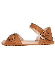 Flexible barefoot sandals with wide toes, adjustable shaft and heel