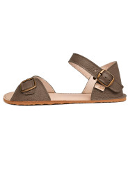 Flexible barefoot sandals with wide toes, adjustable shaft and heel