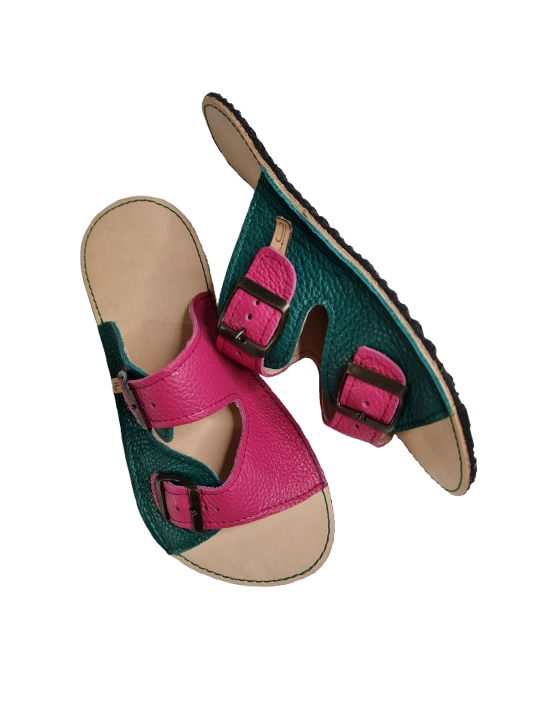 Combine your colors for double buckle sandals minimalist shoes