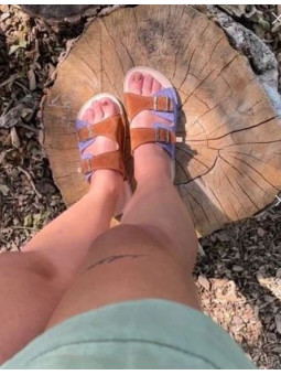 Combine your colors for Triple buckle sandals