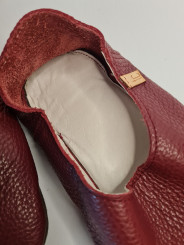 Leather slippers babouche - color bordo