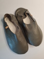 Leather slippers babouche - color fog