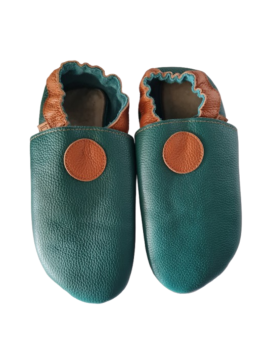 Soft sole leather slippers, typical for barefoot shoes