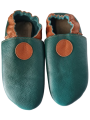 chaussons en cuir souple en promo