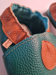 Soft sole leather slippers, typical for barefoot shoes