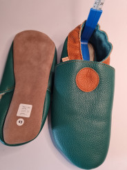 Soft sole leather slippers, typical for barefoot shoes