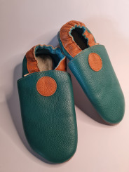 chaussons en cuir souple en promo