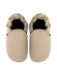 Chaussons en cuir souple vert