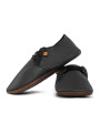 Lace up leather slippers nero