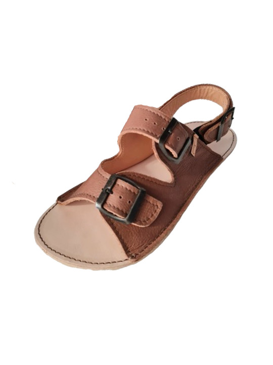 Sandales ajustables trois boucles en cuir barefoot