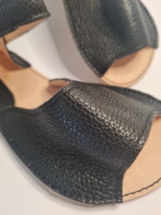 Sandales été cuir barefoot extra souple minimaliste large et plate