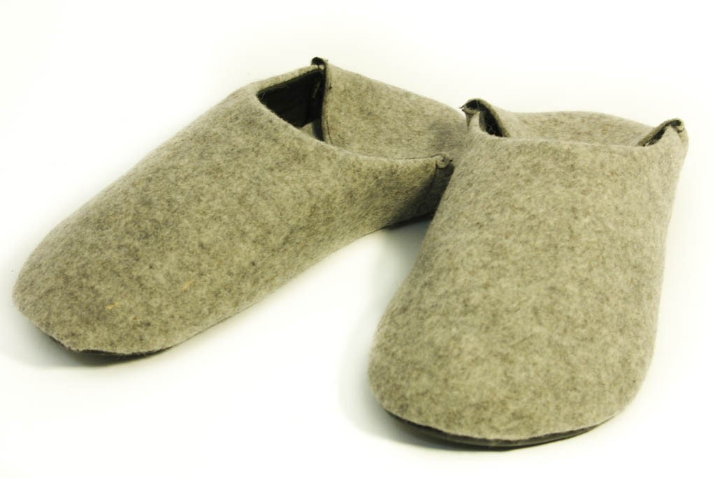 natural wool slippers