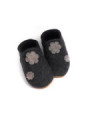 Chaussons laine mérinos décors au féminin fleurs