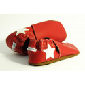 Soft slippers - star in heel - rosso fueco