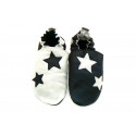 Soft slippers - stars - nero bianco