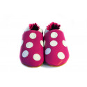 Soft slippers - dots - fuxia