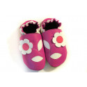 Soft slippers - flower - fuxia