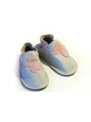 Petite gomme - gris clair - papillon rose