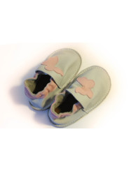 Petite gomme - gris clair - papillon rose