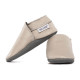 leather slippers beige