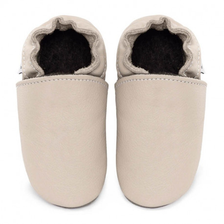 leather slippers white